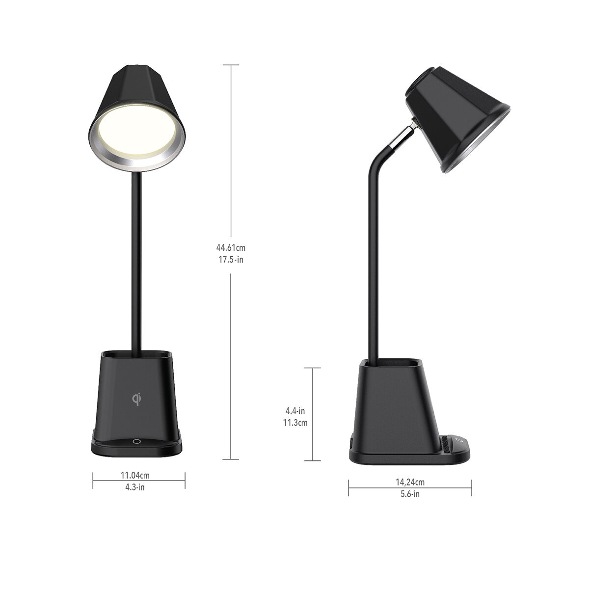 Sheffield Rayo Lámpara de Escritorio con Cargador Inalámbrico Color Negro