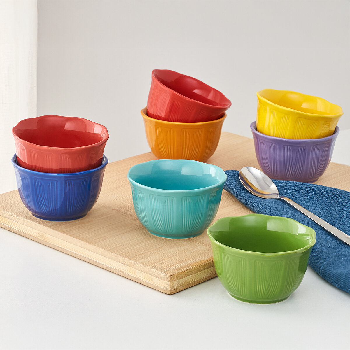 Platos Hondos 8 Piezas Varios Colores Multicolor
