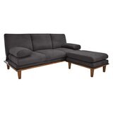 Violanti, Sofa Cama de tres plazas con Brazos y Patas de Madera