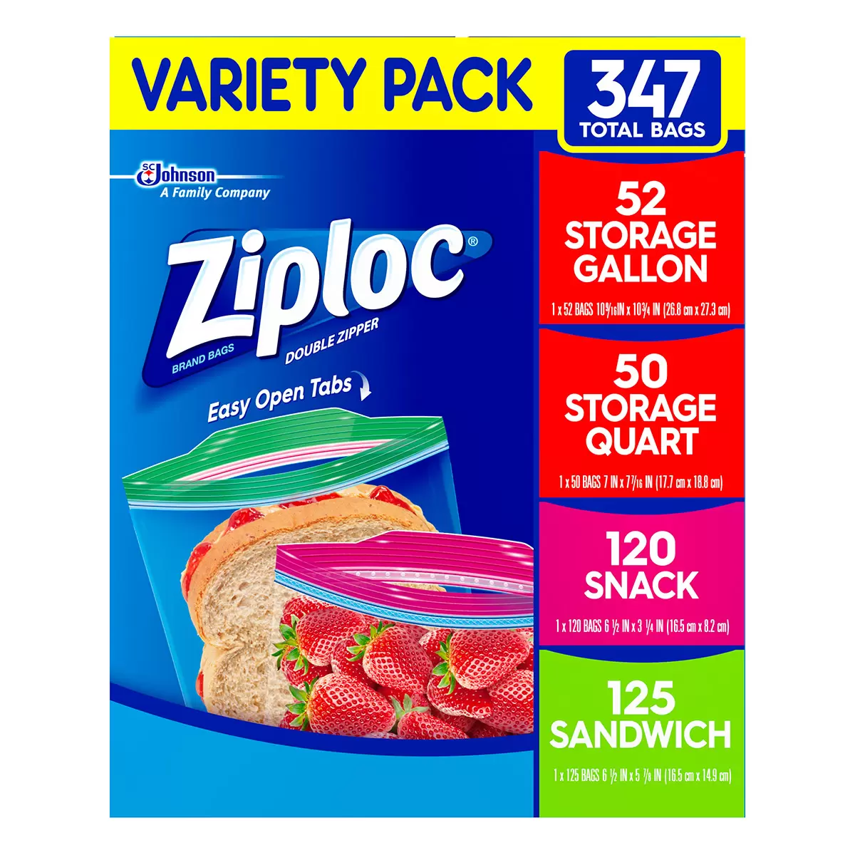 Ziploc Variety Pack 347 piezas