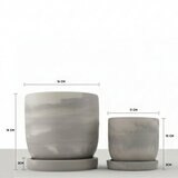Zuccu Design, Tulip Marmoleada Macetas de Concreto, 2 piezas