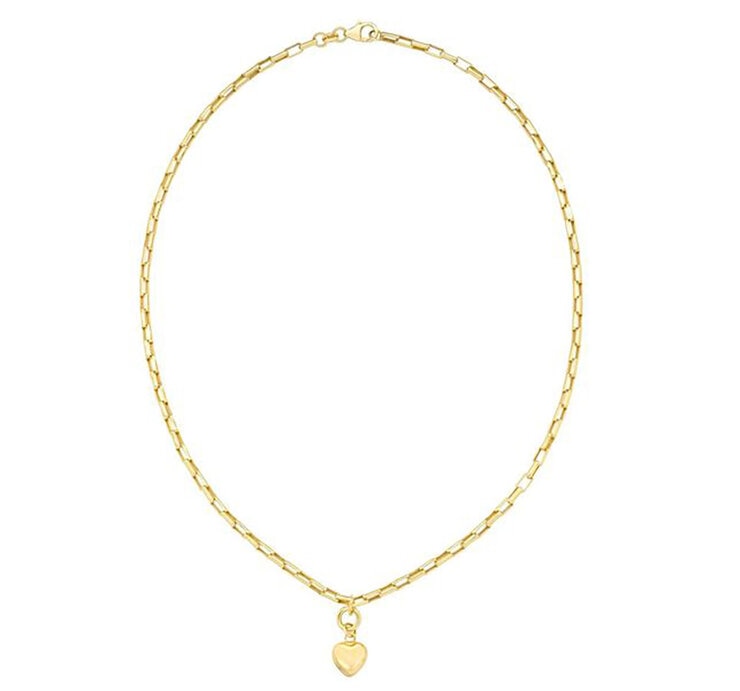 Collar con Dije de Corazón, Roro Amarillo 14k Collar con Dije de Corazón, Roro Amarillo 14k