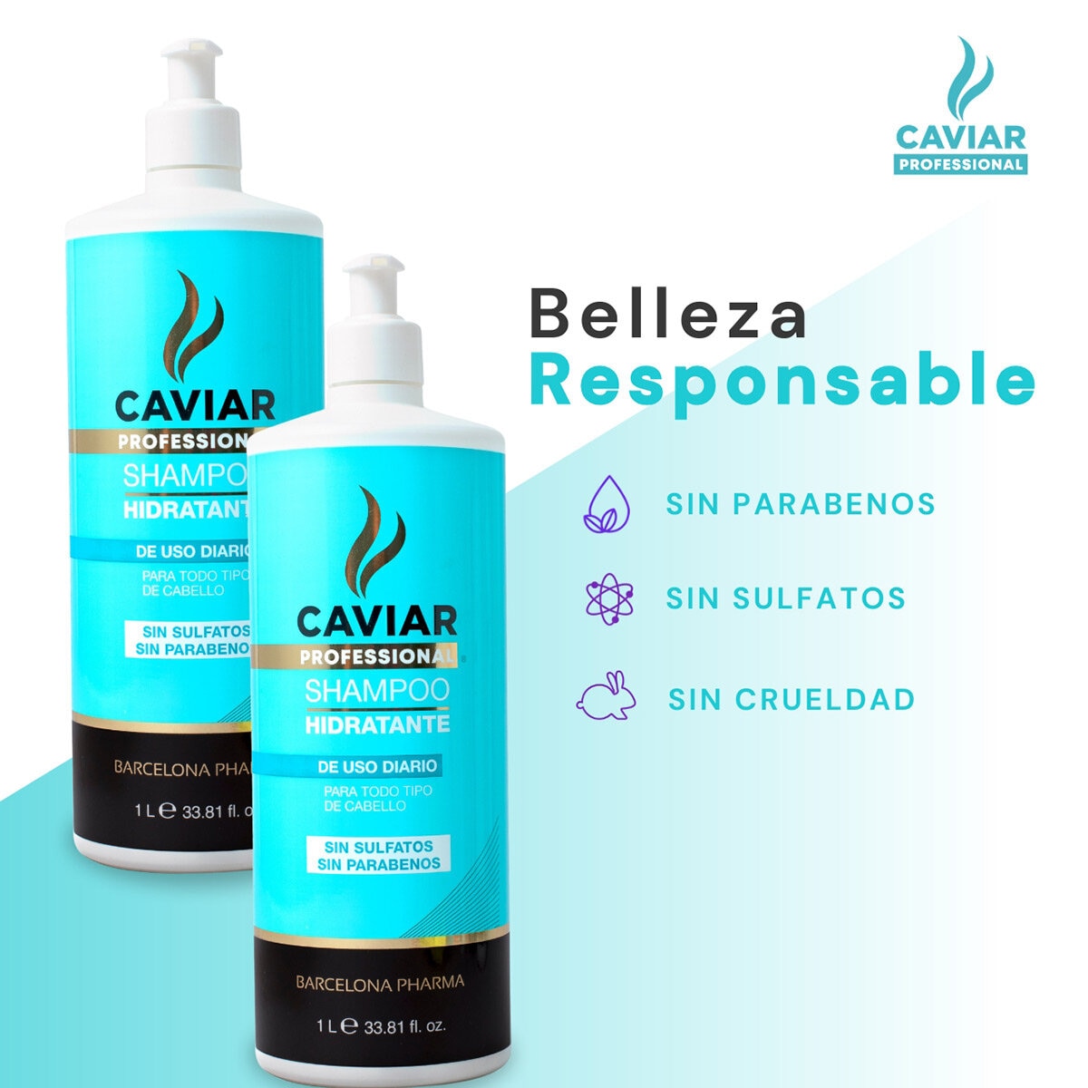 Caviar Shampoo Hidratante 2 pzas de 1 L