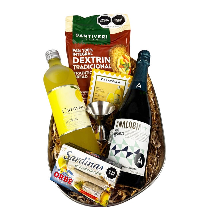 Canasta de Mixología Limoncello + Prosecco 6 piezas Canasta de Mixología Limoncello + Prosecco 6 piezas