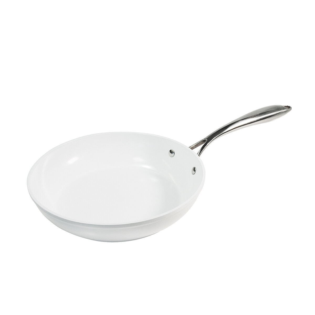 Westinghouse, Set de Sartenes 24 y 30 cm, Cerámica Blanca, Acero Inoxidable