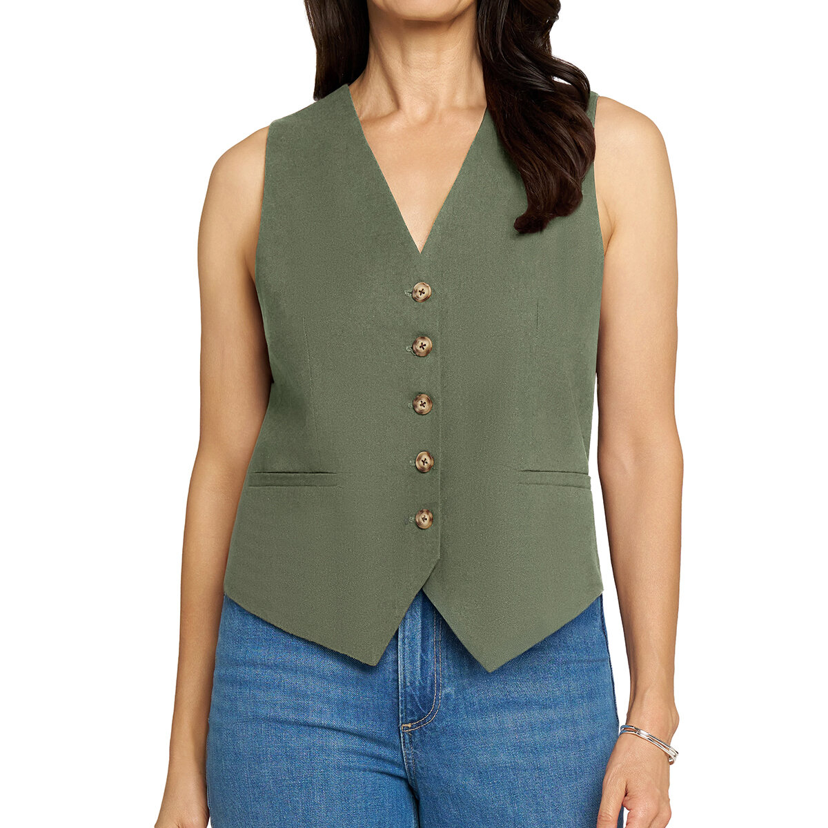Matty M Chaleco de lino para Dama Varias Tallas y Colores