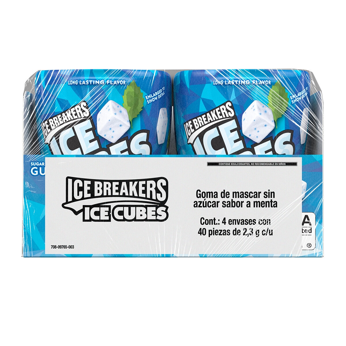 Ice Breakers Ice Cubes Goma de Mascar sin Azúcar Sabor Menta 4/40 pzas