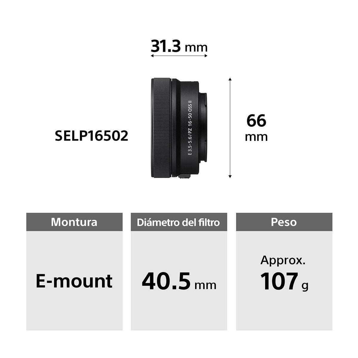 Sony Cámara Digital Mirrorless APS-C ILCE-6100K + Lente SELP16502