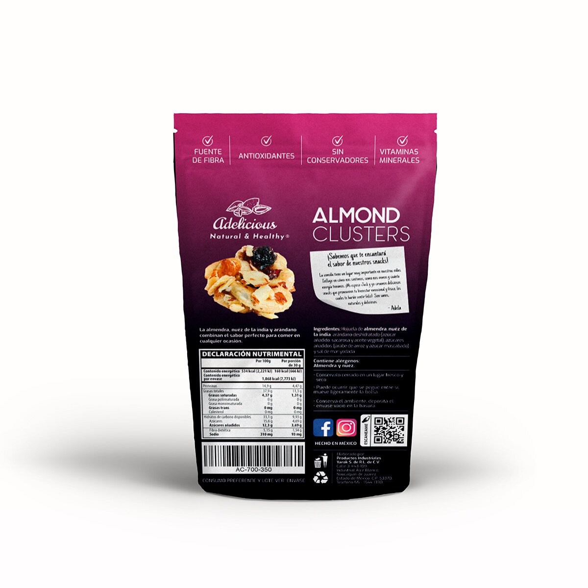 Adelicious Enjambres de Almendra, Nuez de la India y Arándano 350 g