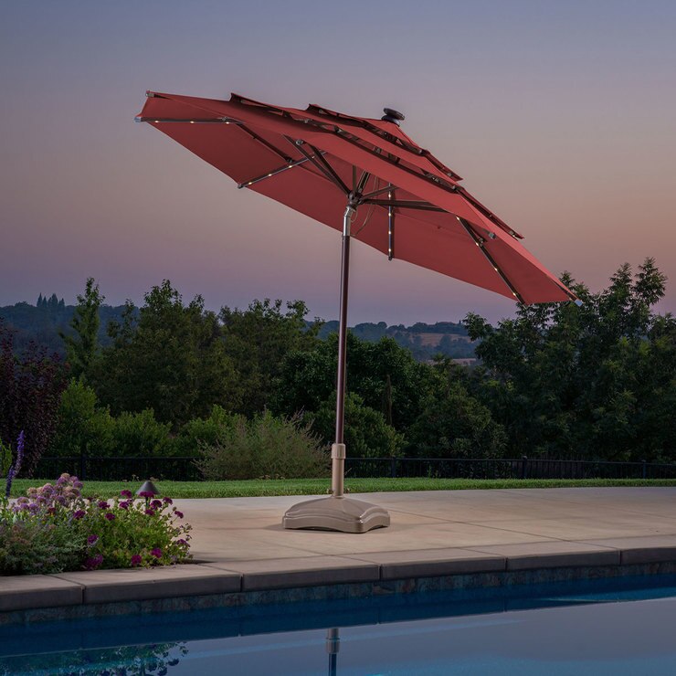 Proshade sombrilla para patio de 3.35m con luces LED color Ruby