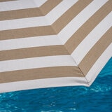 SunVilla, Sombrilla Cabana Redonda de Rayas con Poste Recto de 3.3m, Color Beige