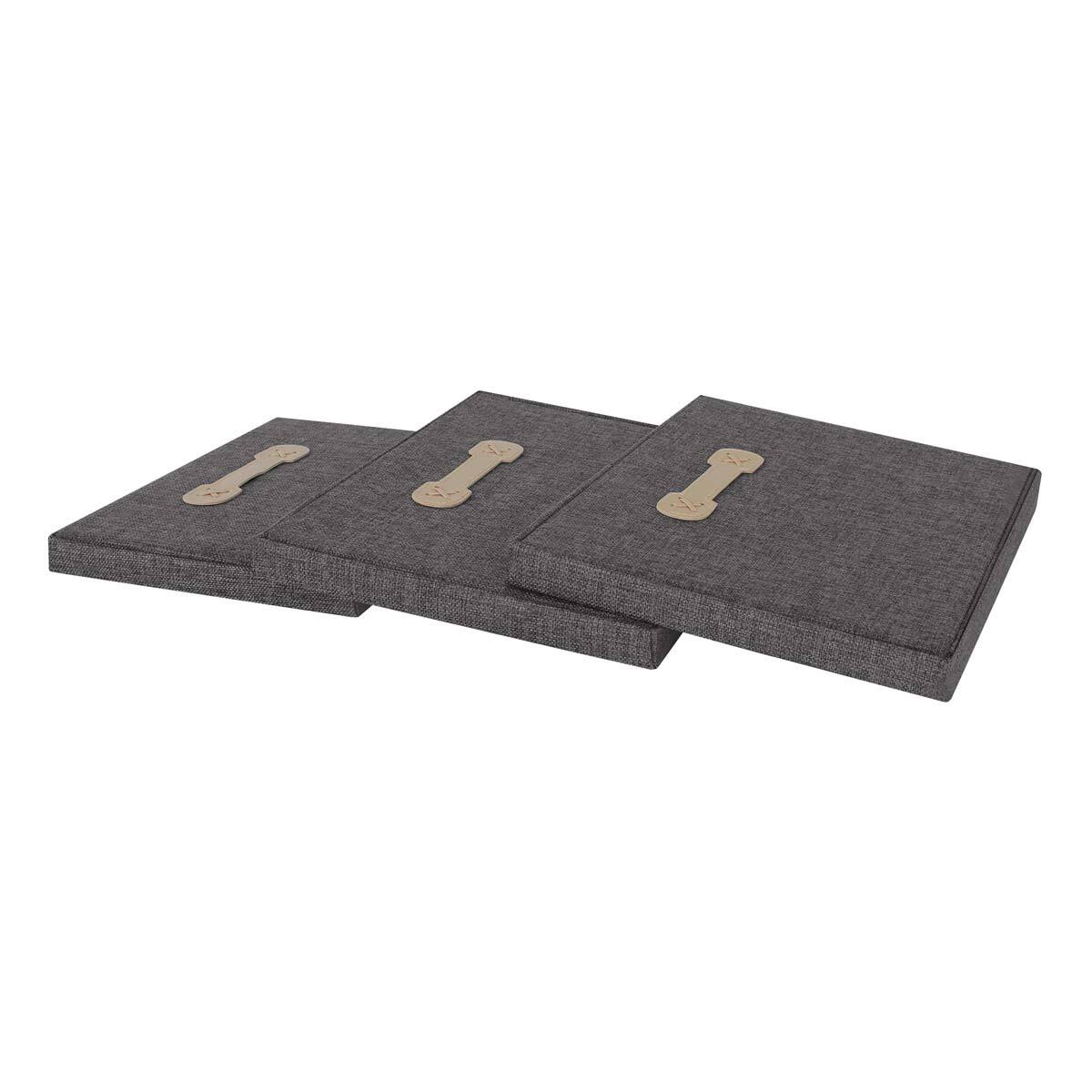 Ag Box, Set de 3 Cajas de Almacenamiento Plegables para Armario, Gris
