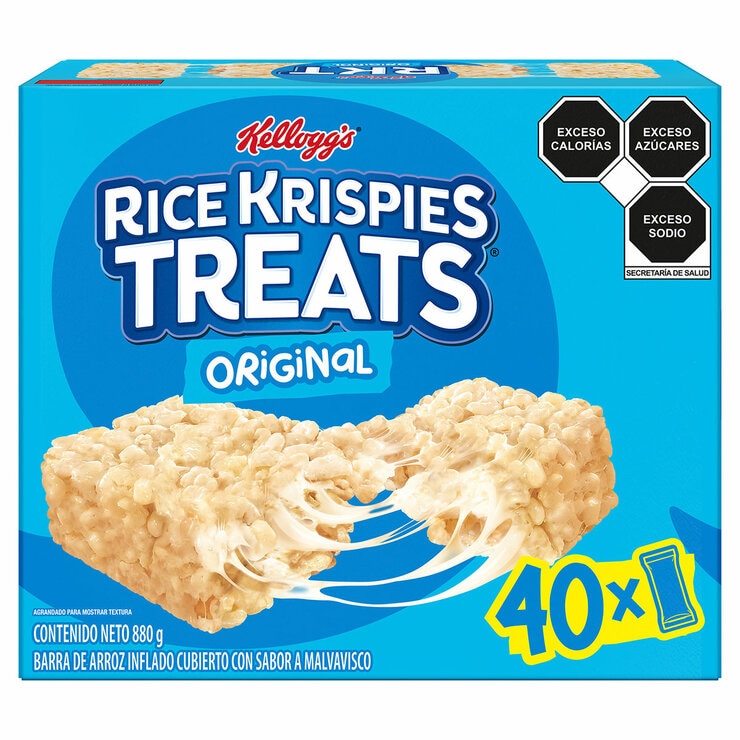 Kellogg's Barras de Arroz Inflado Rice Krispies 40 pzas de 22 g