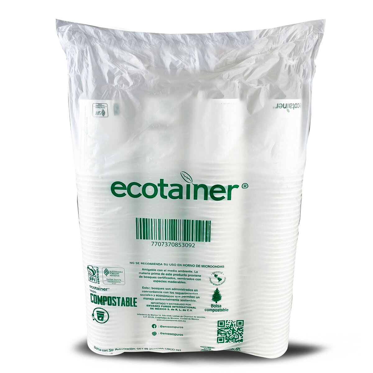 Ecotainer Vasos 160 pzas de 355 ml