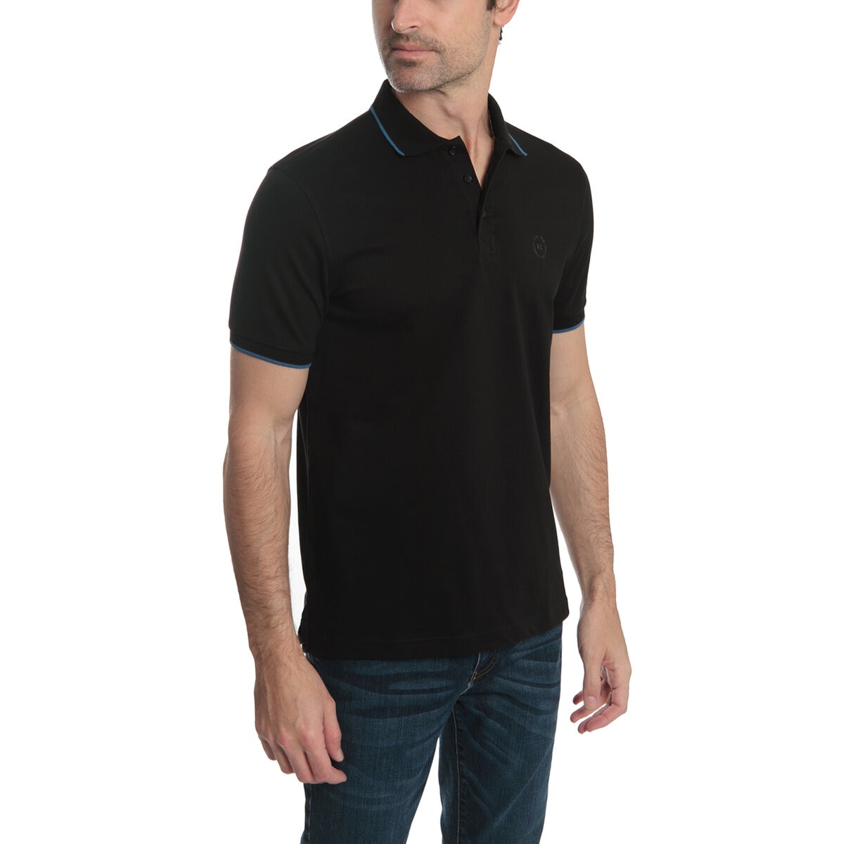 Kenneth Cole Polo para Caballero Negro Mediana