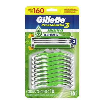 Gillette Prestobarba 3 Rastrillos desechables Sensitive 16 pzas