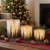 Portavelas de Cristal con Luz LED, Juego de 3 Piezas. Portavelas de Cristal con Luz LED, Juego de 3 Piezas.