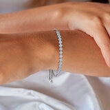 Pulsera Bolo de Diamantes 0.50ctw, Oro Blanco 14K