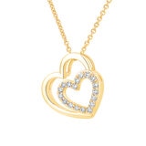 Collar de Diamantes 0.15CTW con Dije de Corazón, Oro 14K
