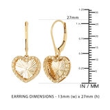 Aretes de Corazón, Oro Amarillo de 14K