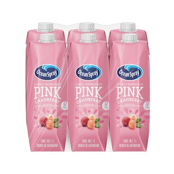 Ocean Spray Pink Jugo de Arándanos Rosados, Blancos y Rojos 6 pzas de 1 l