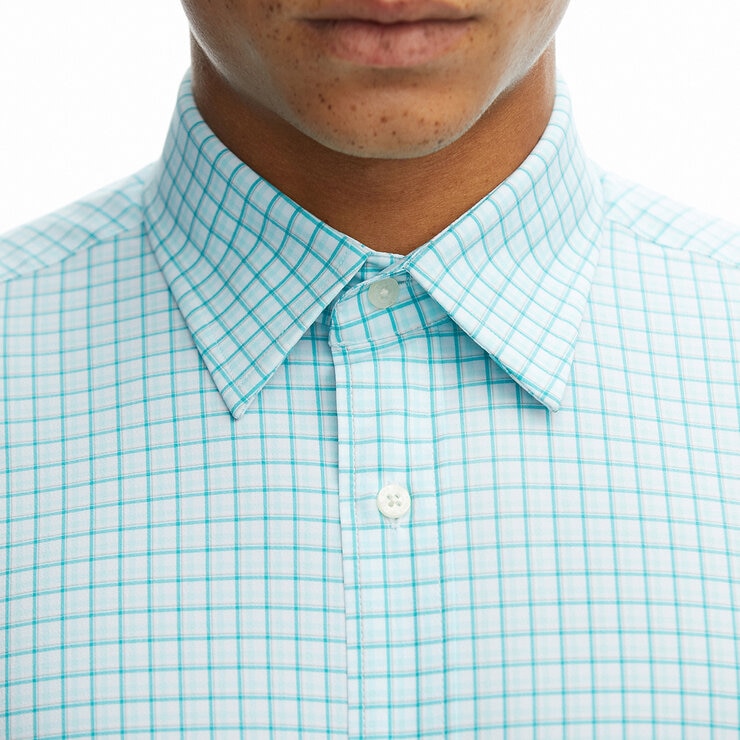 Lands End Camisa para Caballero Verde Cuello 16/16.5 Manga 36/37