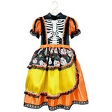 Disfraz de Catrina para Niñas, Amarillo 8 años 