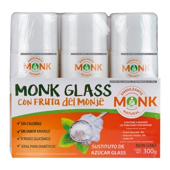 Monk Endulzante de Fruta del Monje Sustituto de Azúcar Glass 3 pzas de 100 g