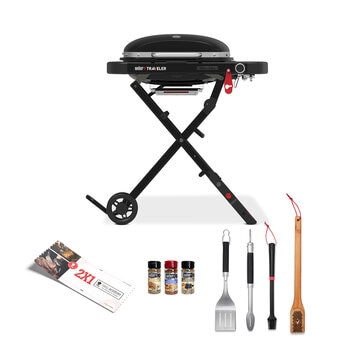 Weber, Traveler Compact Asador de Gas + Accesorios + Grill Academy