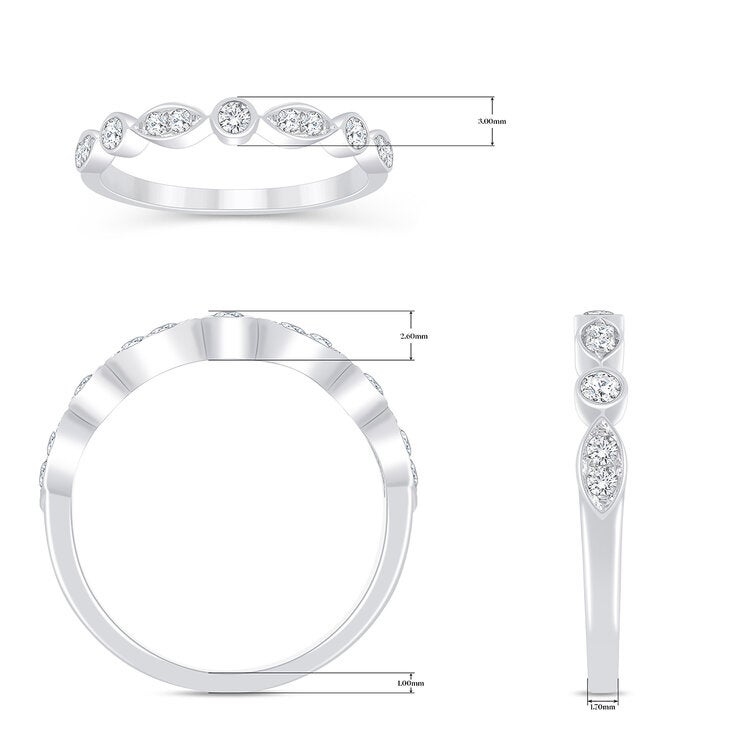 Anillo de Diamantes, 0.23 ct, Oro Blanco 14K