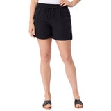 Briggs Shorts Tipo Lino para Dama Negro Grande
