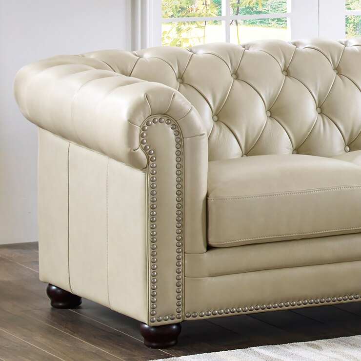 Prospera Home, Allington, sofá, piel, beige Costco México