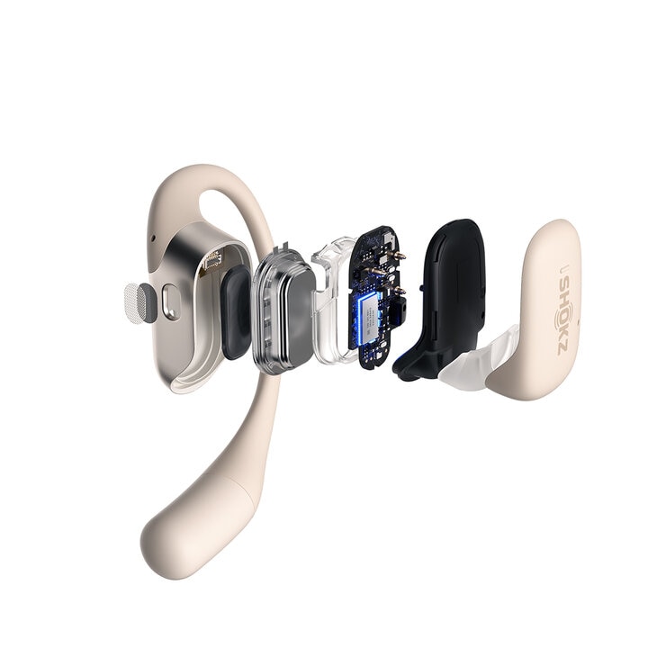 Shokz OpenFit Audífonos Inalámbricos de Conducción Ósea Beige