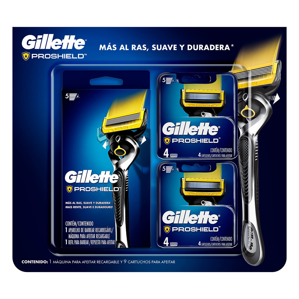 Gillette ProShield Máquina Para Afeitar Recargable + 9 Repuestos