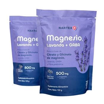 Magnesio, Gaba y Lavanda en Polvo 2 Bolsas de 150 gr c/u Magnesio, Gaba y Lavanda en Polvo 2 Bolsas de 150 gr c/u