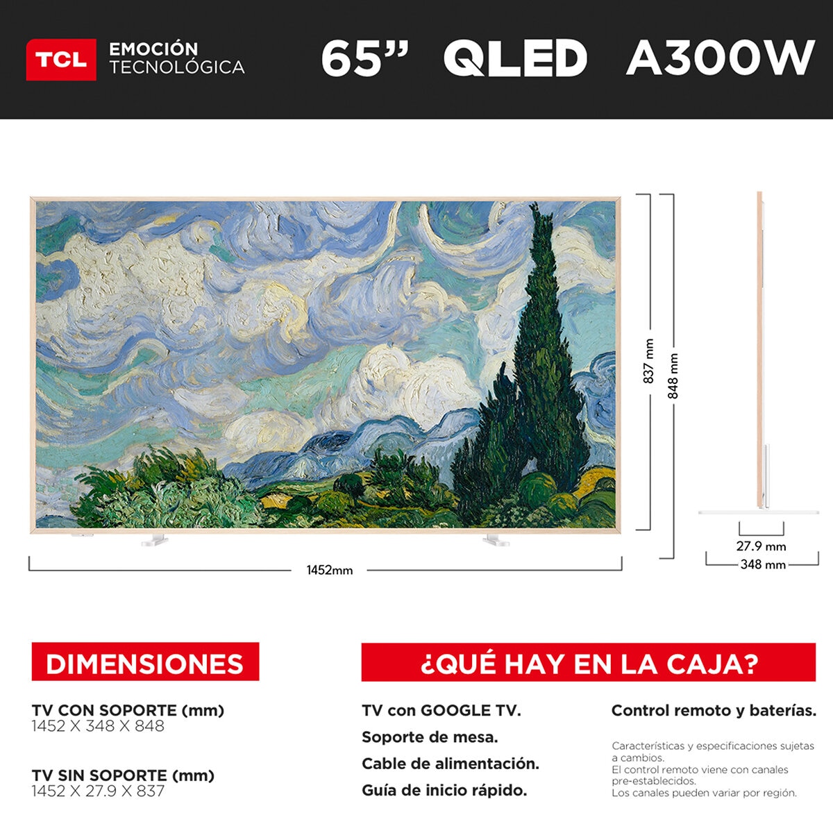 TCL Pantalla 65" QLED 4K NXTVISION TCL Pantalla 65" QLED 4K NXTVISION