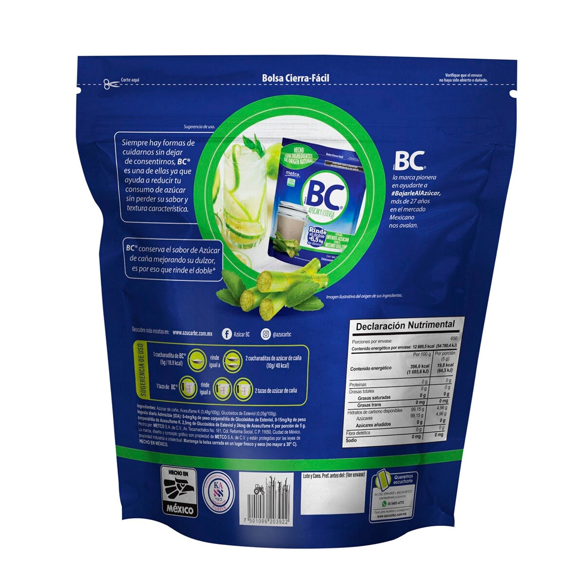 BC Azúcar y Extracto de Stevia 3.25 kg