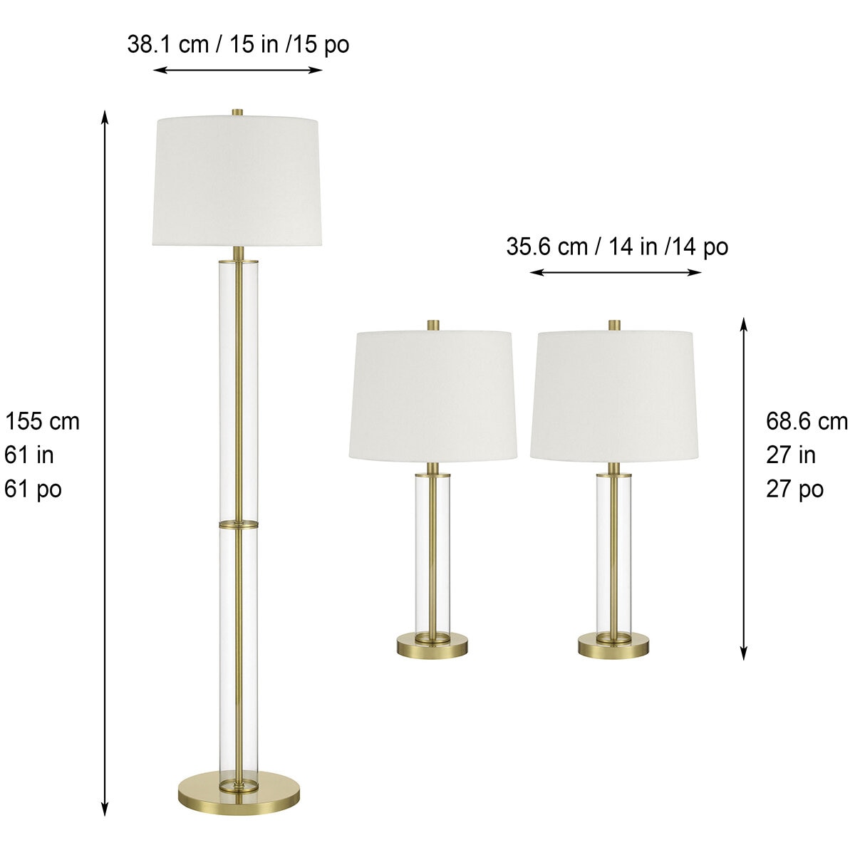 Bridgeport Designs, Juego de 3 Lámparas