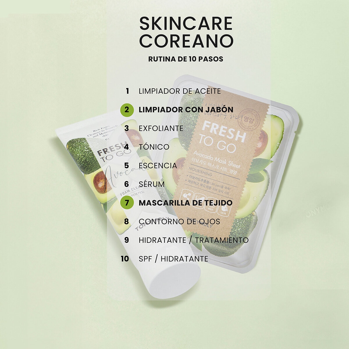 Tony Moly Fresh To Go Avocado Cleanser y Mascarilla 2 pzas