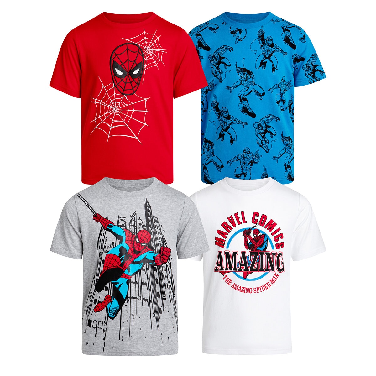 Playera 4 piezas para Niños o Niñas Varias Tallas y Colores