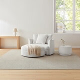 Aiden & Ivy, Silla Decorativa de Tela con Otomano