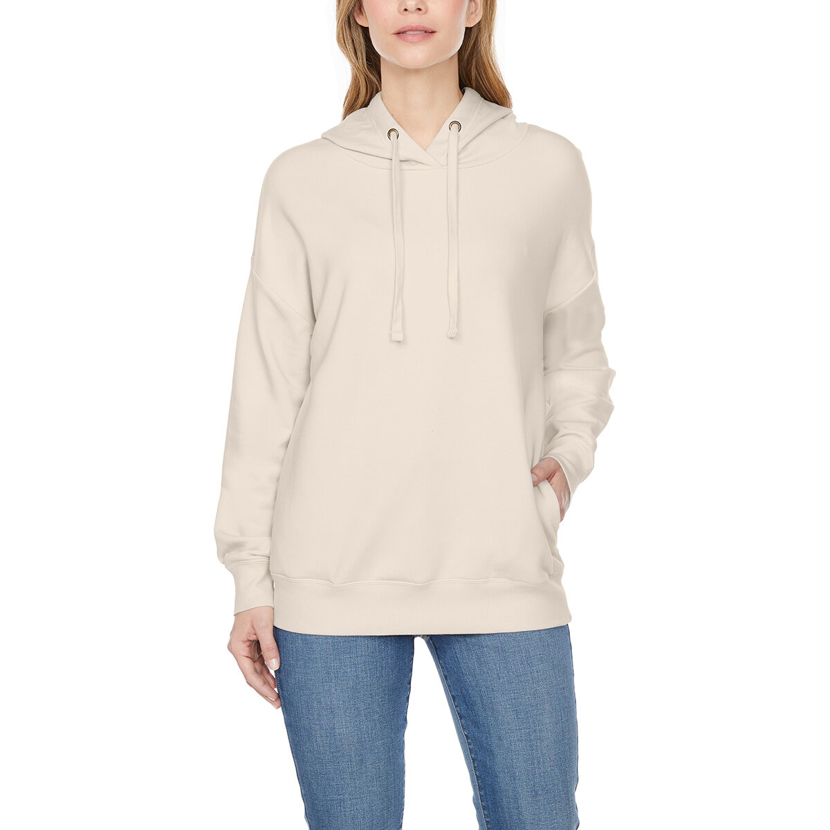 Buffalo David Bitton Sudadera para Dama Crema Chica