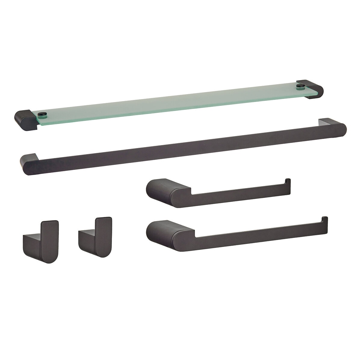 Rubinett, Set de Accesorios para Baño Negro