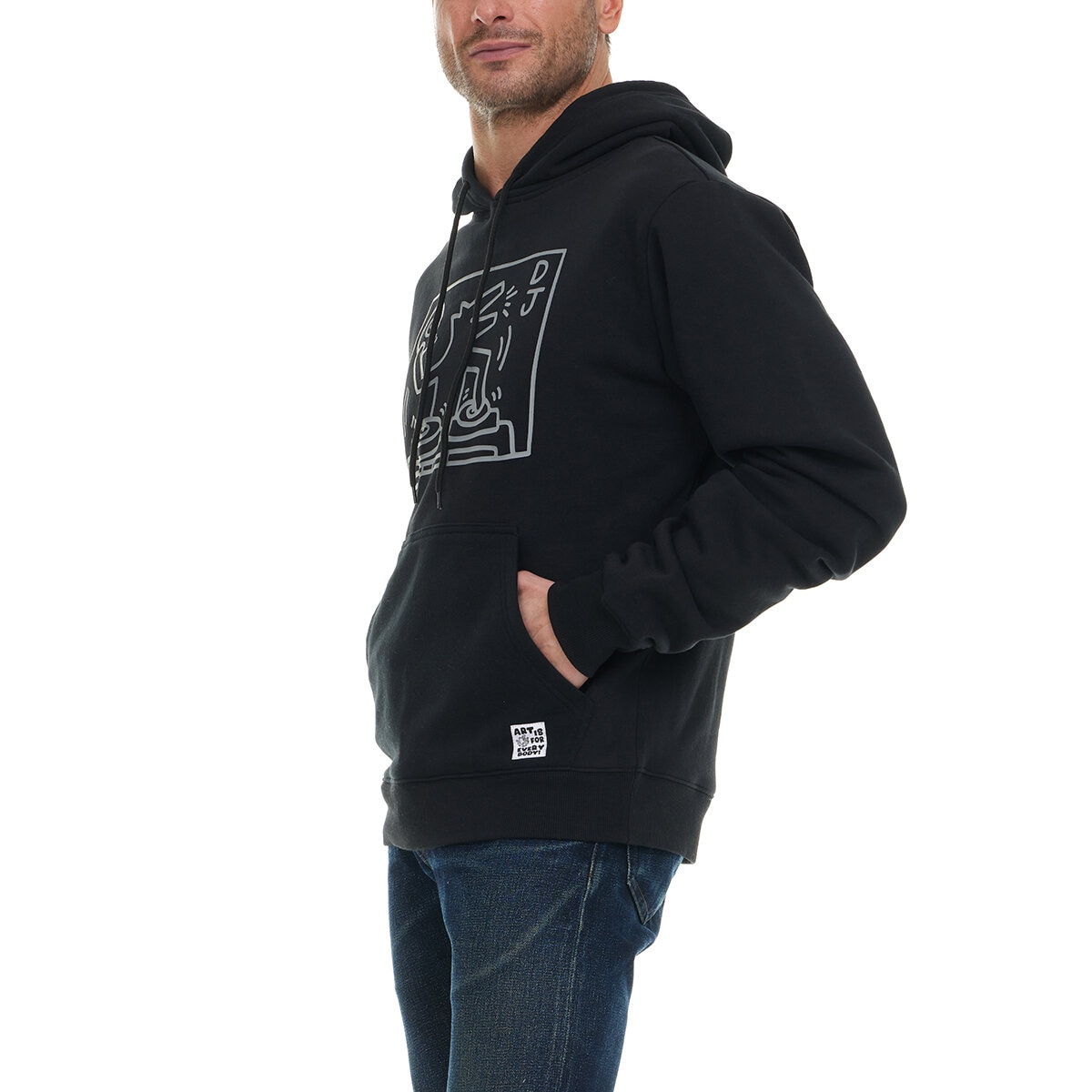 Keith Haring Sudadera para Caballero Negro Grande