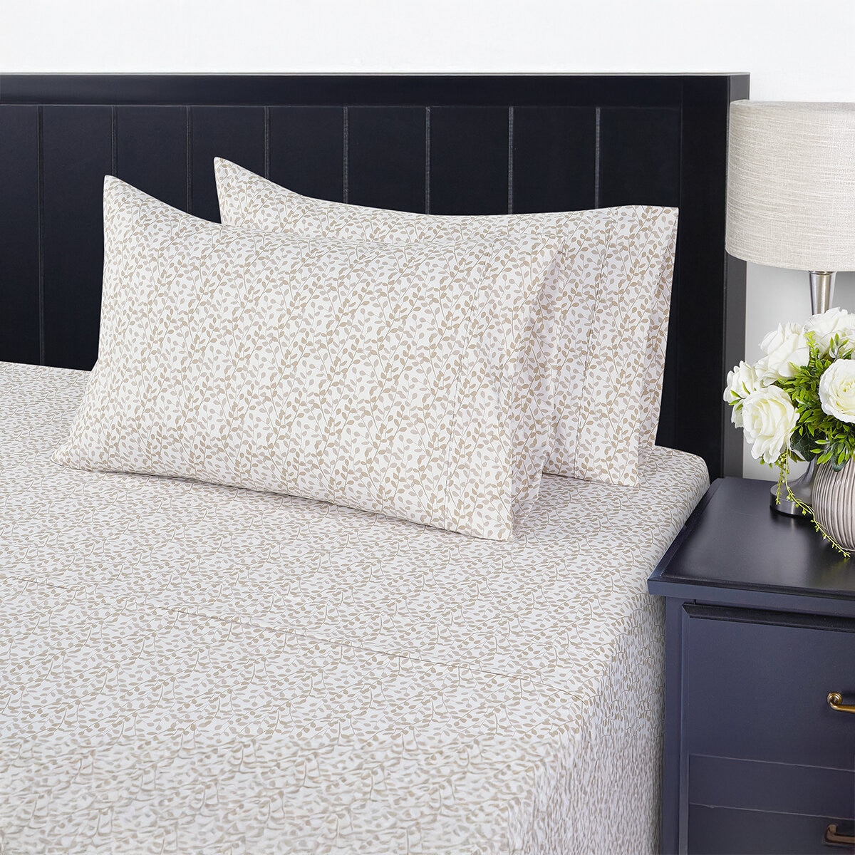 South Point Home Fashions, Juego de Sábanas Queen 6 Piezas, Dow Leaves Linen