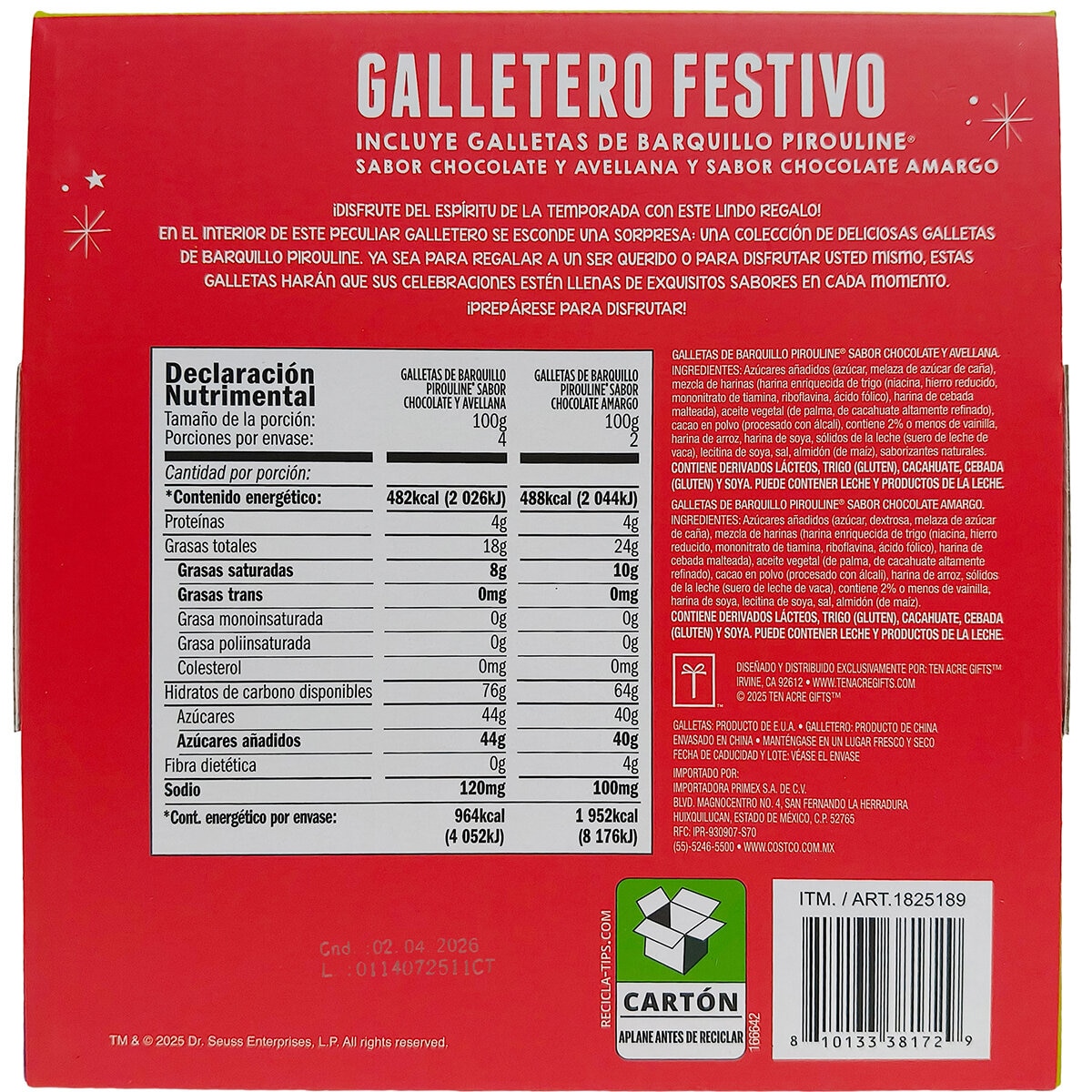 Grinch Galletero Festivo con Galletas de Barquillo 600 g Grinch Galletero Festivo con Galletas de Barquillo 600 g