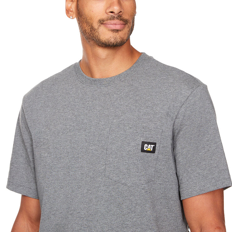 Caterpillar Playera para Caballero Gris Grande