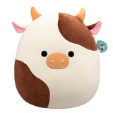 Squishmallows Original Peluche de 60 cm, Ronnie Vaca Marrón