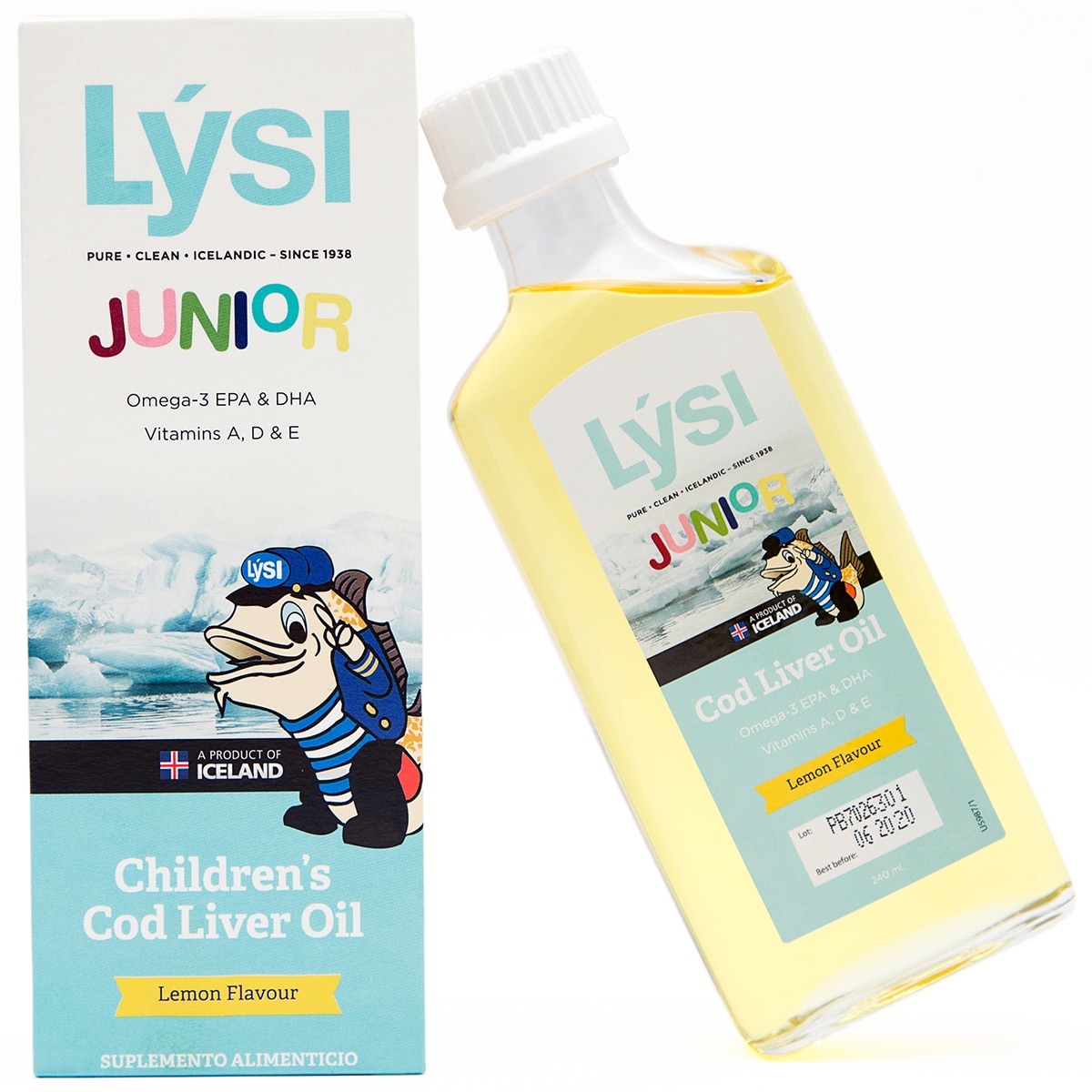 LYSI JR Aceite de Higado de Bacalao para niños Sabor Limón