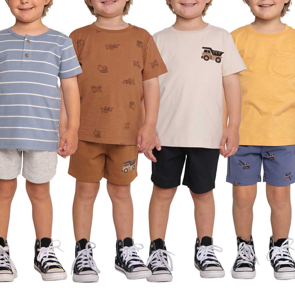 Pekkle Playera 4 piezas para Niños y Niñas Camión 3 Años